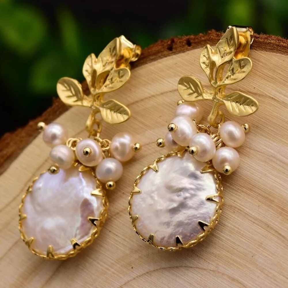 🆕 Gold Plated Cultured Pearl Drop Earrings. Brand new!